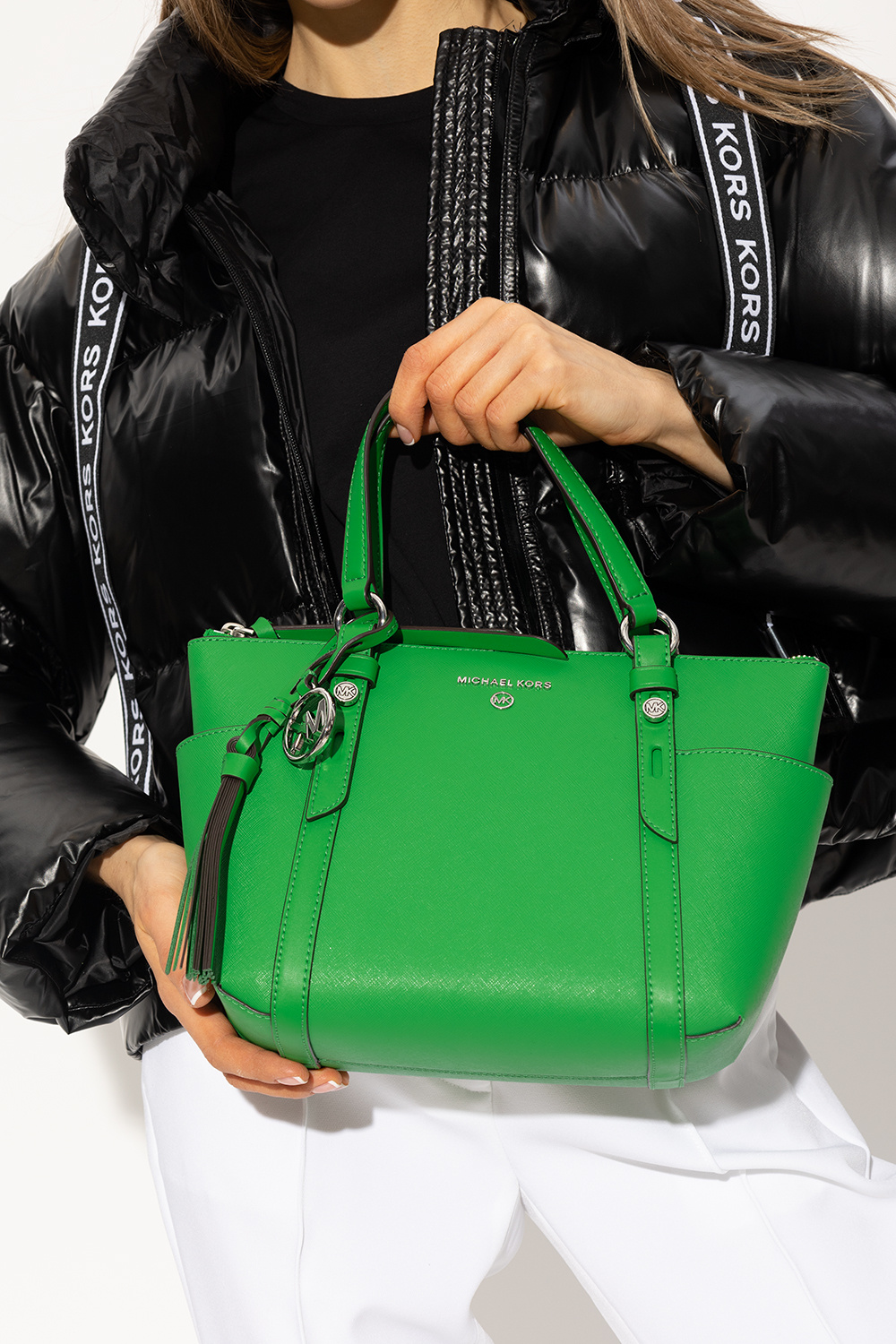 Michael kors small green on sale bag